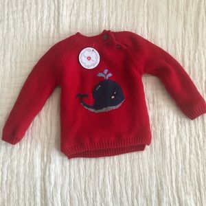 Red knit nautical sweater! 18months NWT